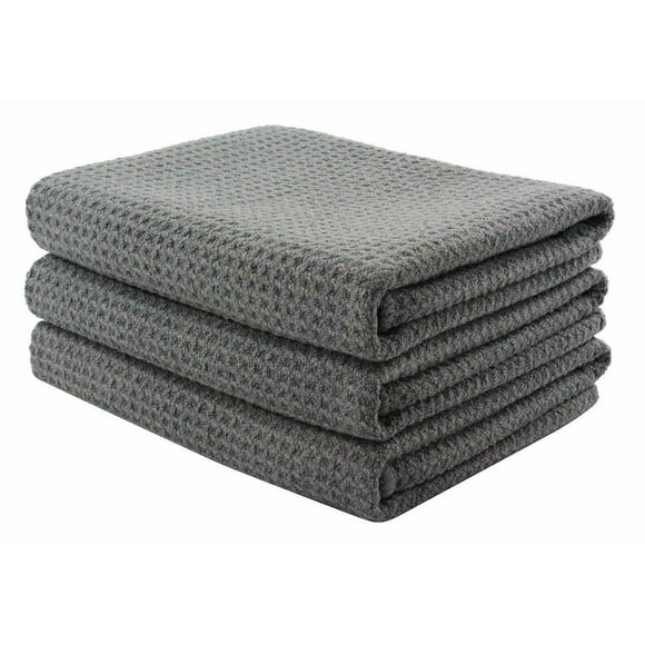 Large Gray 25"x36" Waffle Weave Thirsty Microfiber Deluxe Drying Towel Auto Home